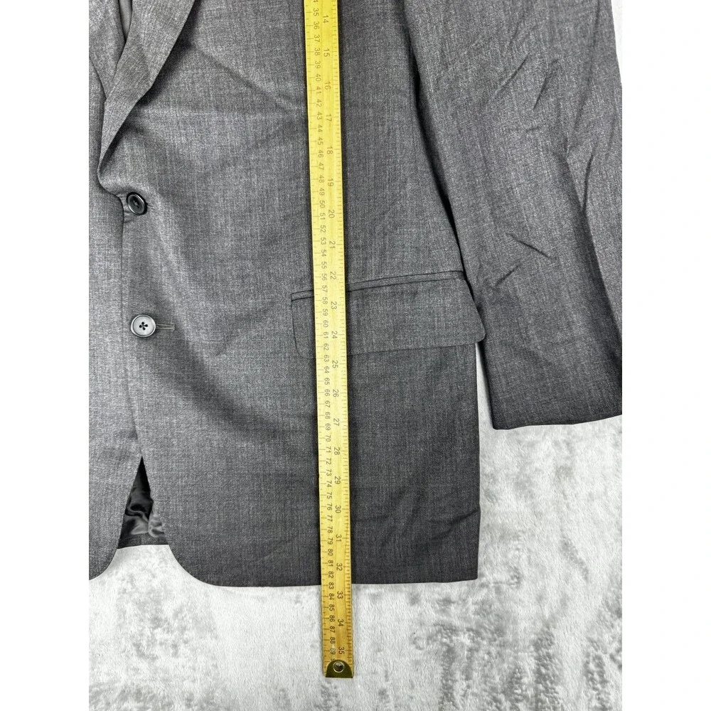 Ermenegildo Zegna Mens Blazer Jacket 56R Gray Super 100s Wool Luxury
